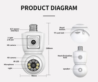 4MP UHD iCsee APP Dual Lens Bluetooth E27 PTZ IP Dome Camera AI Humanoid Detection Full Color CCTV Intercom Baby Monitor