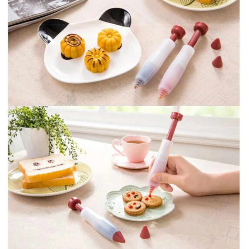 

3 Pcs Chocolate Squeezing Tool Food Writing Pen Silicone Pastry Decorative DIY for Bakery Descorating