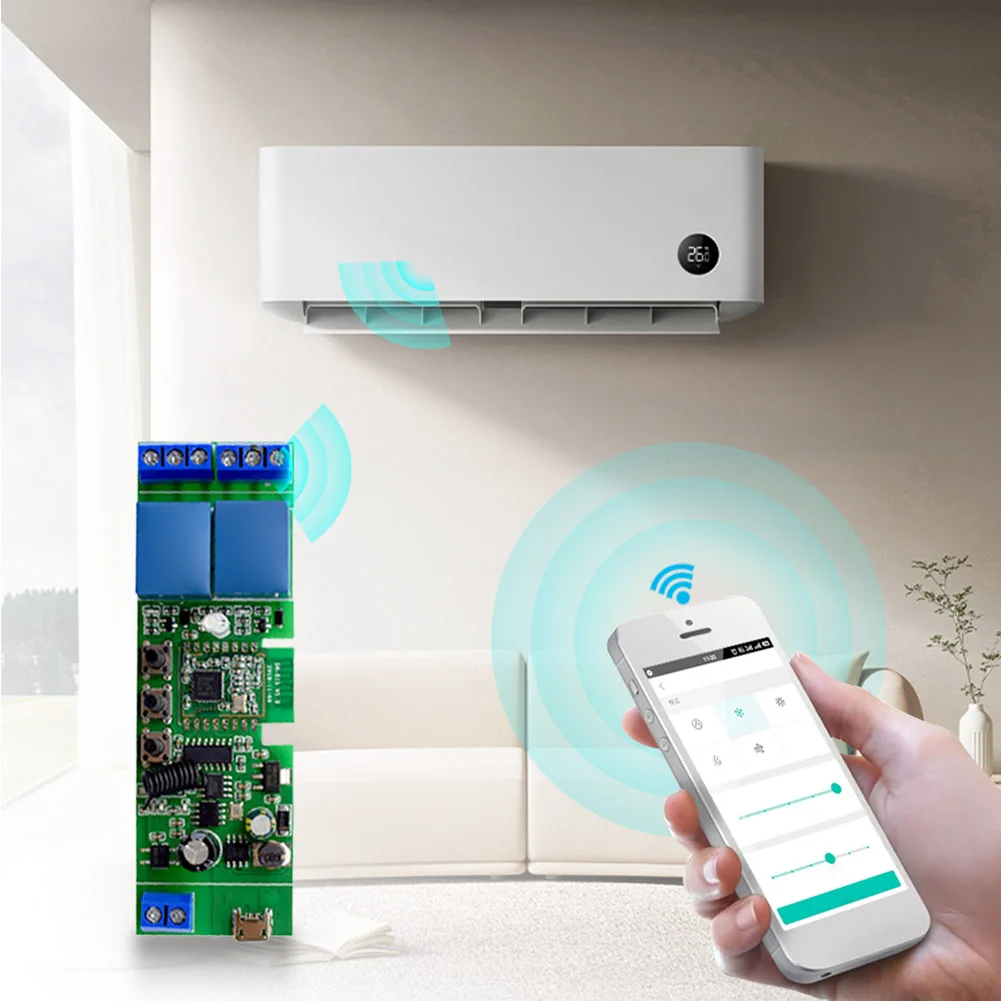 2CH WiFi/زيجبي الهاتف APP التحكم عن بعد التيار المتناوب/تيار مستمر 7-32 فولت لاسلكي للتحكم عن بعد RF 433 ميجا هرتز لتقوم بها بنفسك أتمتة المنزل الذكي للوصول إلى الباب #3