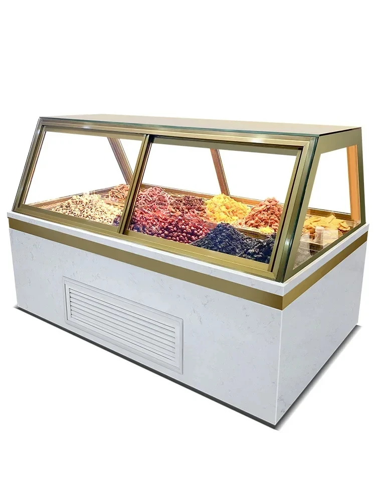 Vitrina para congelador de frutas en conserva, gabinete refrigerado para aperitivos, frutos secos tostados, gabinete fresco, castaño de nuez