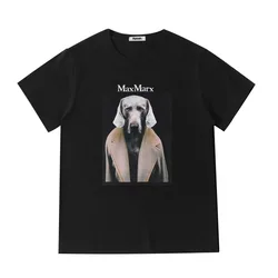 2024 gwiazda dopasowany strój Weimar Retriever Doghead detektyw z krótkim rękawem T-shirt z grafiką