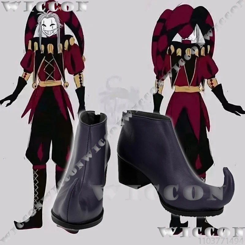 

Freak Circus Pierrot Обувь для косплея Клоун Хисока на массивном каблуке Цирковые туфли клоуна Игра Хэллоуин Мужчины Женщины Размер Navidad Карнавал