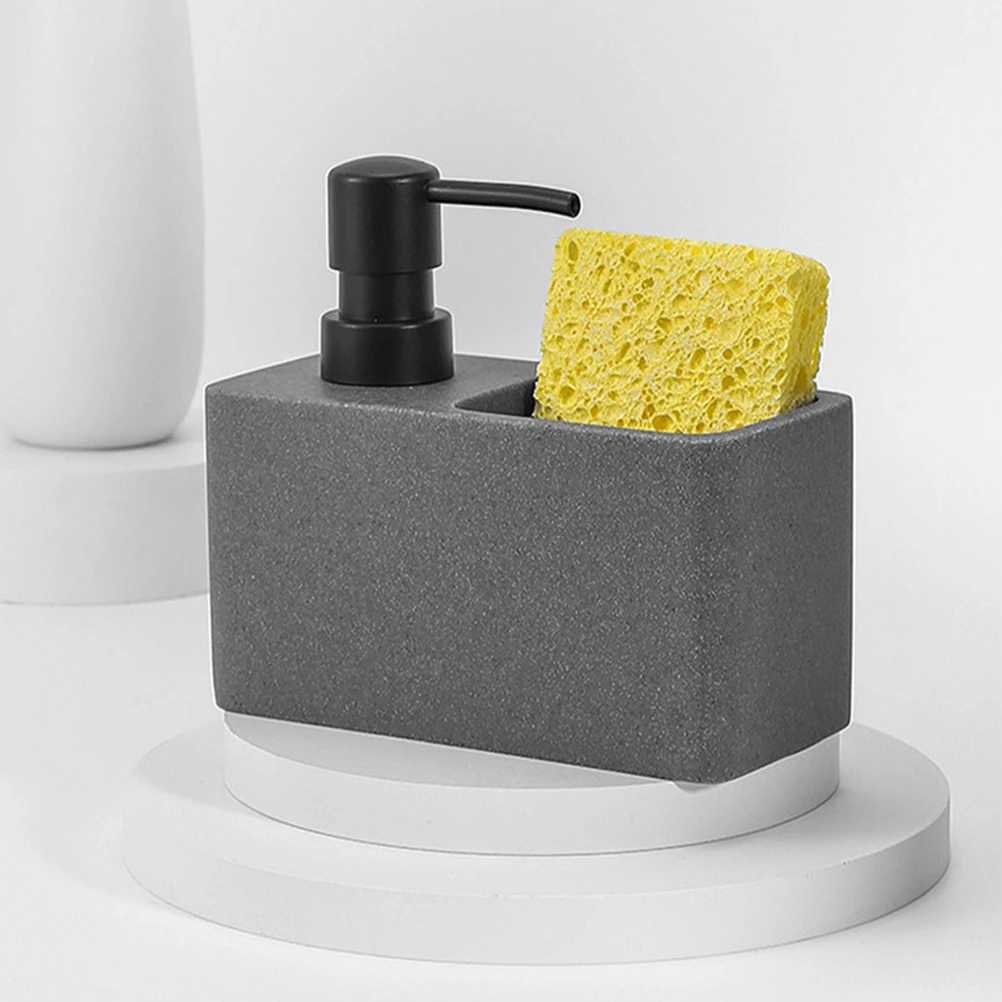 

Soap Dispenser Kitchen Dish Soap Dispenser Bottle Gray Sponge Storage Box Kitchen Sink Dish Foam Holder Bath Rack