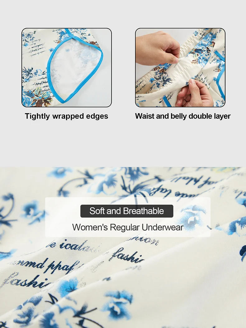 Хлопковое нижнее белье с высокой талией для женщин — трусы с принтом в европейском стиле — подтяжка ягодиц и контроль живота