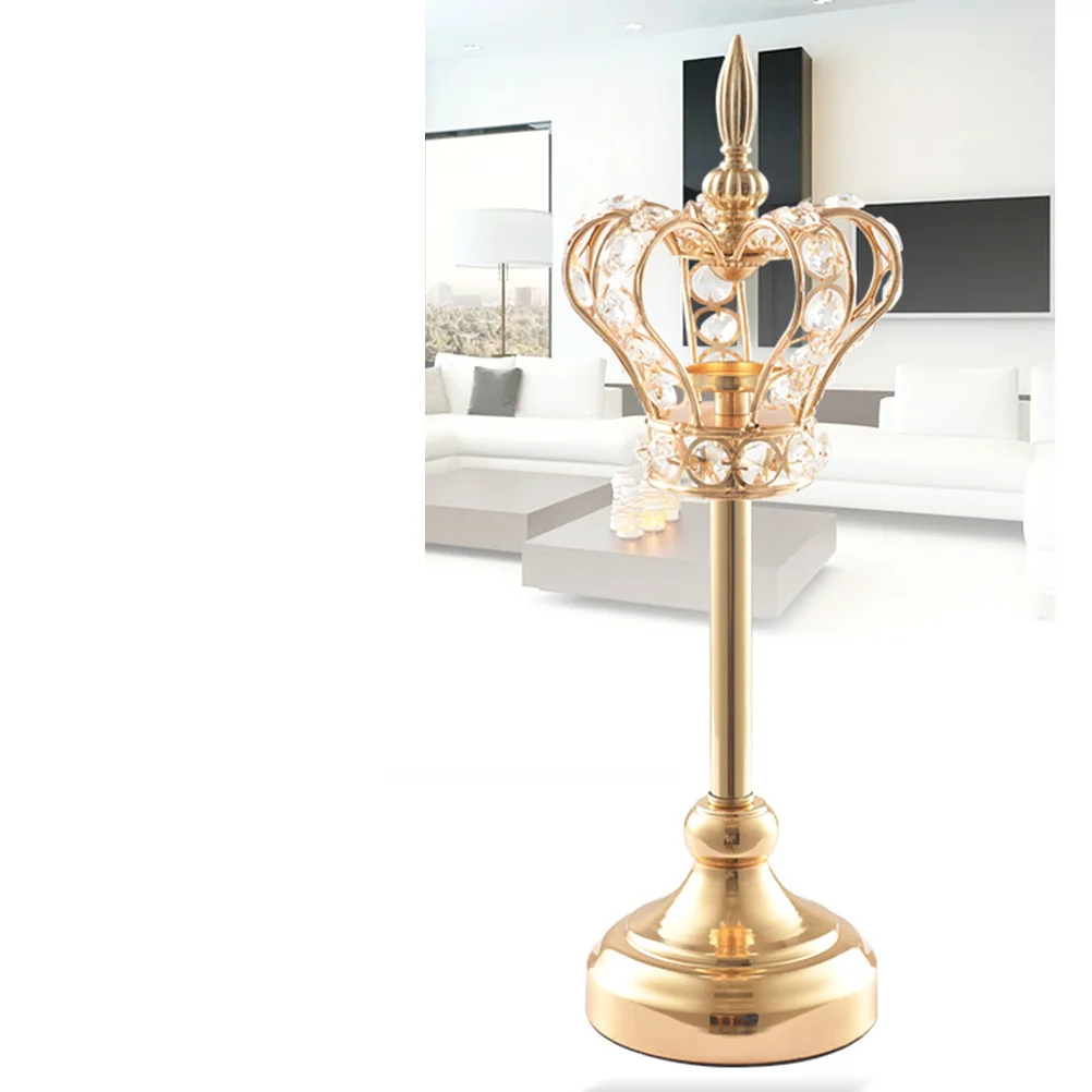 

Crown Shape Plating Iron Holder Metal Stable Base Retro Style Wedding Party Home Table Decoration