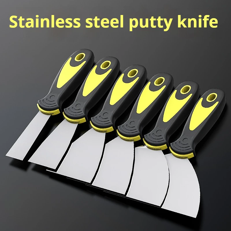 Putty Knife,Drywall Scraper,Stainless Steel Shovel,Cutting Knife,Painter's Wall Heavy-Duty Scraper, All-in-One Plastering Trowel