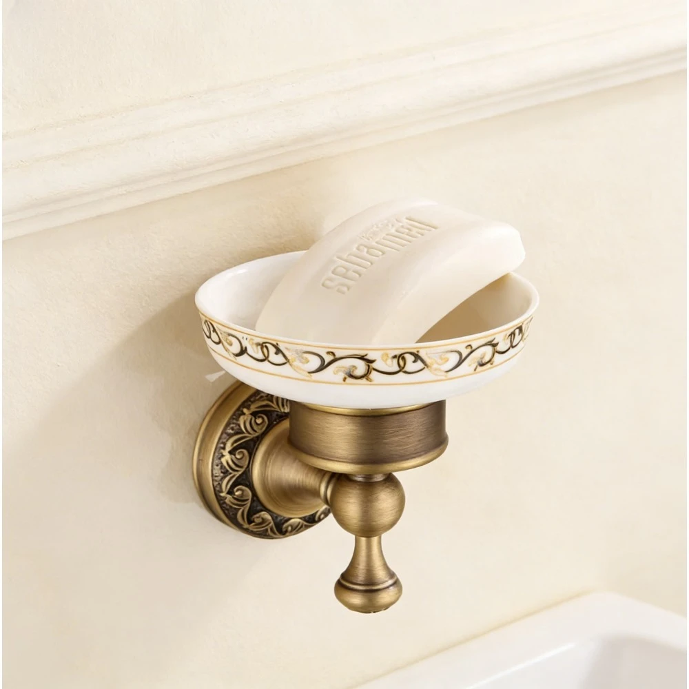 

Блюдо для хранения мыла в ванной комнате, античная латунная европейская мыльница, традиционная отделка