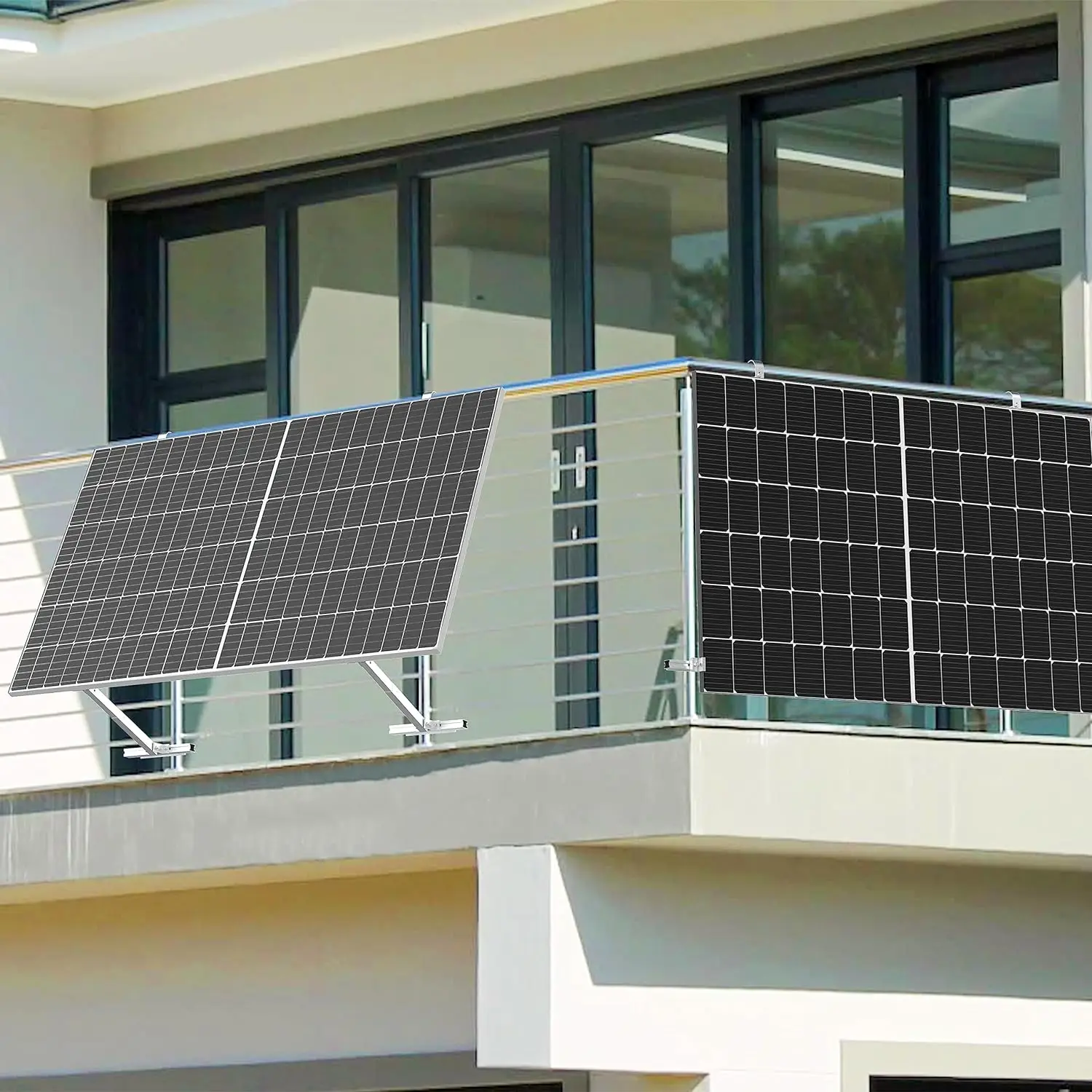 Balkon-Kraftwerkshalterung für 400 W, 410 W, 800 W, 820 W, Solarmodule, Halterung aus Aluminiumlegierung, Geländer, verstellbarer Winkel 0 bis 30 – Detail 13