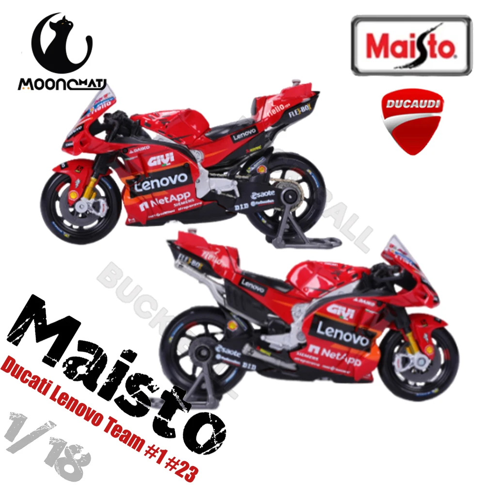 New Maisto 1:18 Moto Ducati Lenovo Team 2023 MotoGP Champion #1 #23 Die Cast Model Edition Alloy Vehicle Motorcycle Toy Car Gift