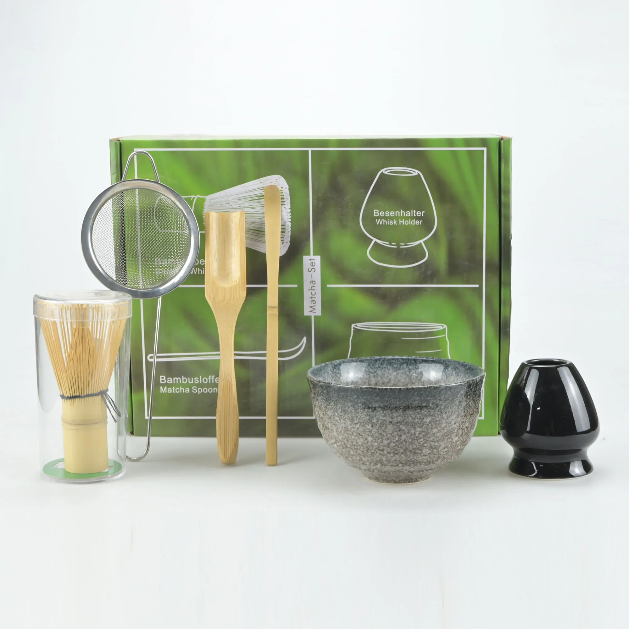 4PCS/5PCS/6PCS/Set Japanese Bamboo Matcha Set, Including Bowl, Tea Puller, Spoon, Tea Whisk Stand, Strainer, Tea Whisk, Perfect