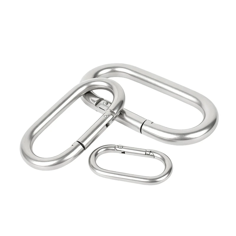 1pcs Oval Snap Ring Stainless Steel Buckles Keychain Spring Hook Loops Buckle Bag Carabiners Clips DIY Accessories M5 M6 M8 M10