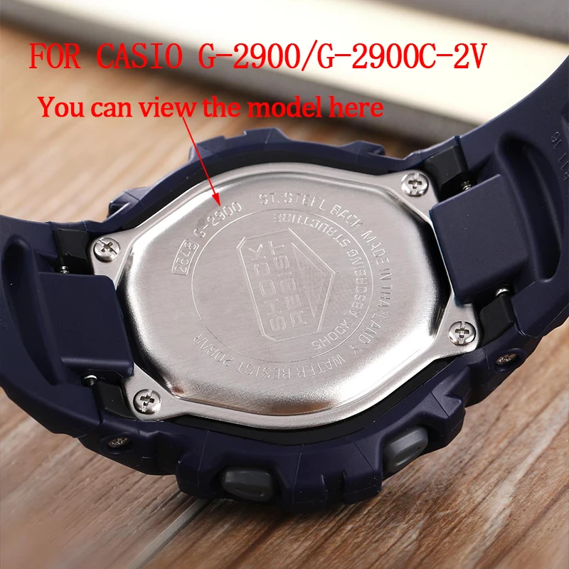 Silicone Watchband Suitable For Casio G-2900 G-2900C-2V Mens Strap Resin Sports Waterproof Wristband Watch Accessories 19mm