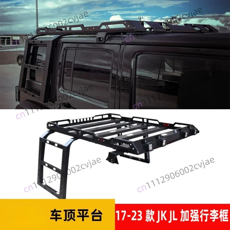 Suitable for Jeep Wrangler JK JL roof platform luggage frame manganese steel load-bearing non-destructive aluminum ladder