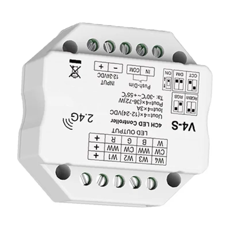 hot-v4-s-controller-led-rgb-a-4-canali-con-telecomando-rf-24g-dimmer-rgbw-supporto-funzionalita-4-in-1~jul