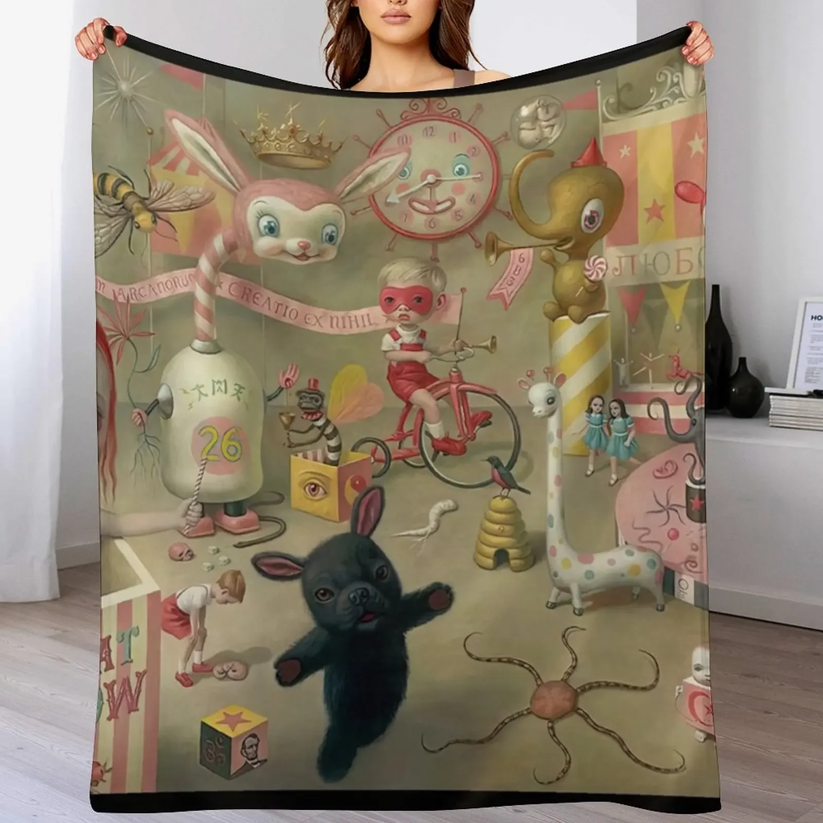 Mark Magic Circus Throw Blanket Durable Warm Blanket for Daily Home Use