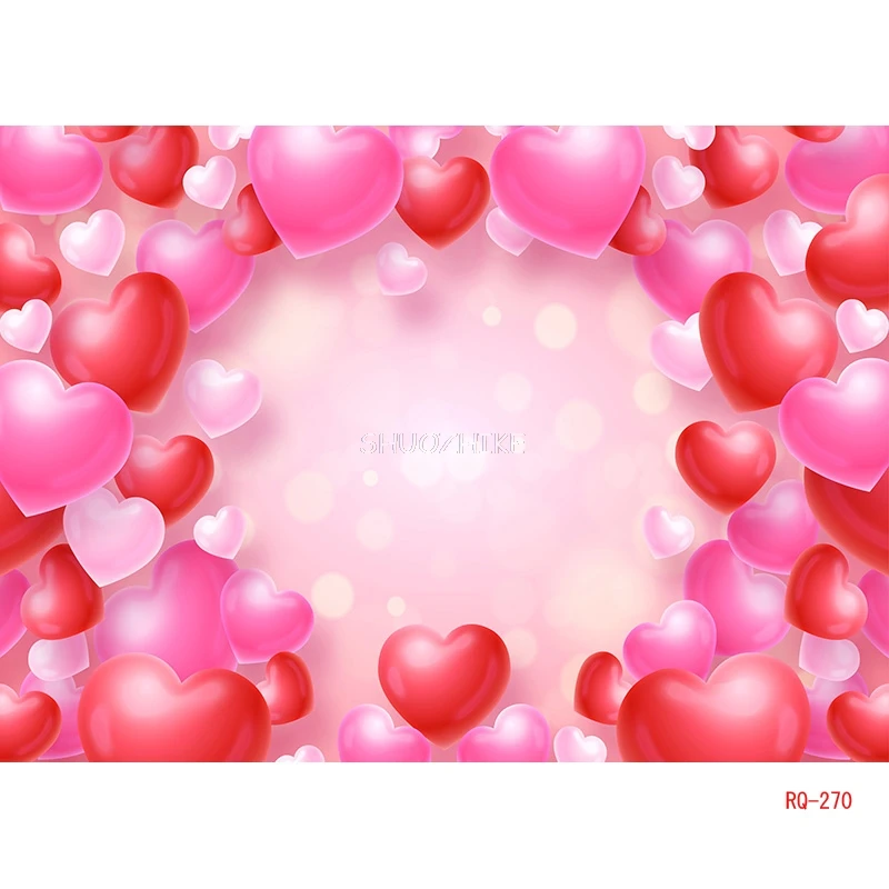 SHUOZHIKE Red Heart-Shaped Creative Confession Scene Background Valentine's Day Love Photo Studio Photography Backdrops RQ-51