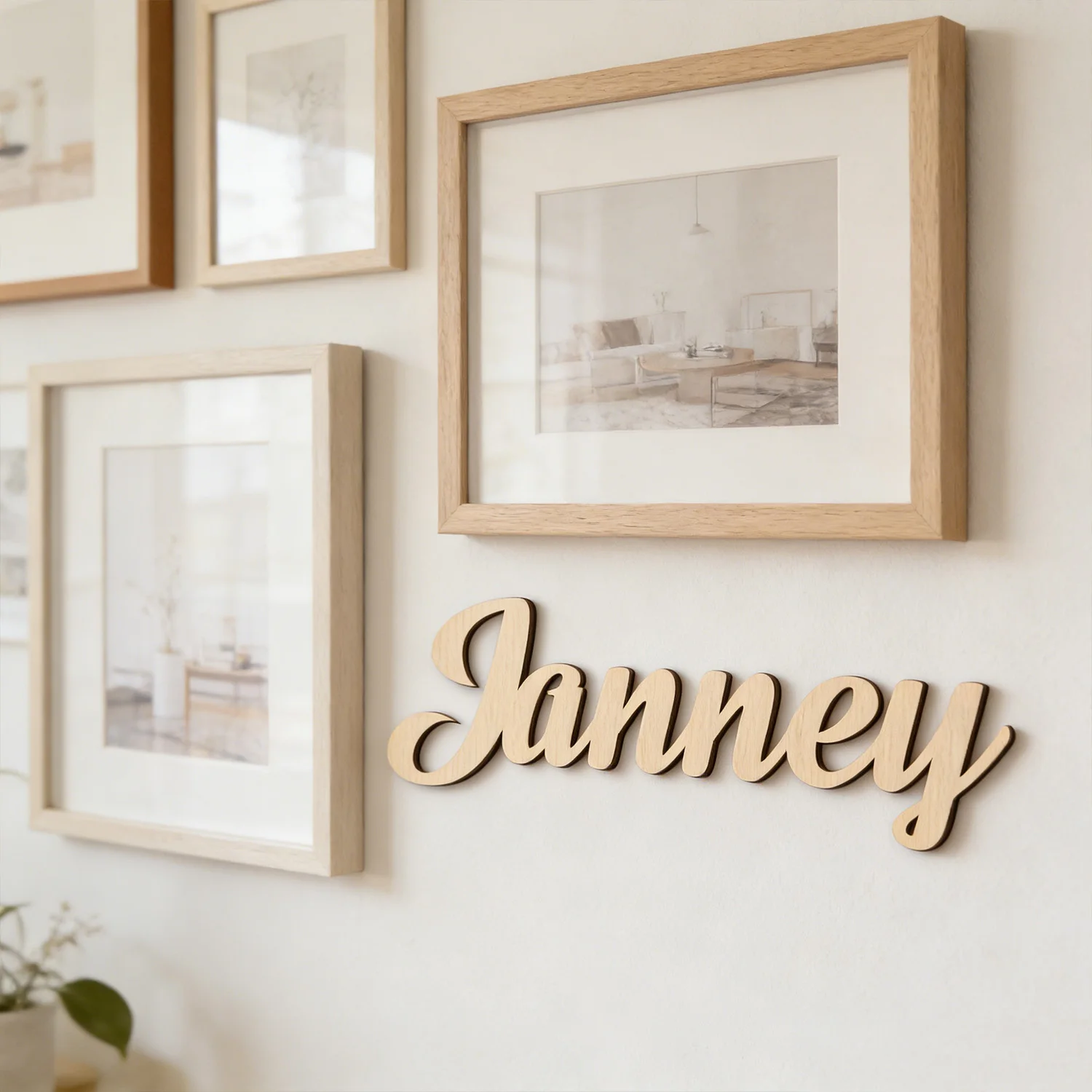 1pc Customized wooden wall decoration, Customized name, wooden souvenir Wall name decoration label view 2