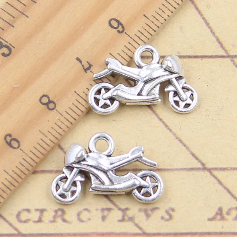 10pcs Charms Motor Motorcycle 13x20mm Tibetan Silver Color Pendants Antique Jewelry Making DIY Handmade Craft