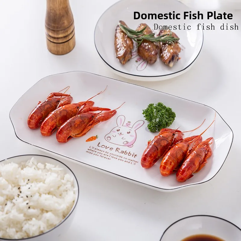 

European Sle Cerc Fi Plate Rectangular Sted Fi Plate Roasted Fi Plate Microwave Se Large Size Dinnerware
