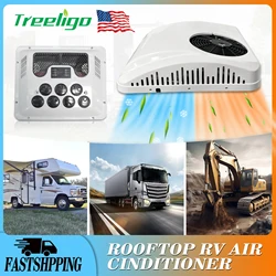 Treeligo 12V 13500BTU aire acondicionado en la azotea calor y frío 24V unidad de CA de estacionamiento eléctrico para RV camión Camper Van caravanas Motor hogar