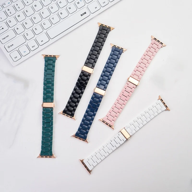 Acrylic Watch Band for Apple Watch Ultra 2 Band S10 46mm 42mm 45mm 40mm 41mm 44mm Resin Strap for iWatch Series 9 8 7 6 SE 5 4