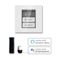 TUYA Zigbee EU Standard LCD Touch Panel Smart Switch 3 Gang Light Curtain Switch Support Voice Control GOOGLE HOME Alexa Siri