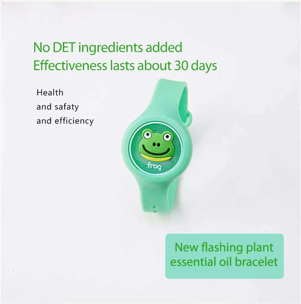 Cute Mosquito Repellent Bracelet Cartoon Baby Kids Silicone Plant Essential Oil Children\'s Wristband Watch Anti Insect Bracelets