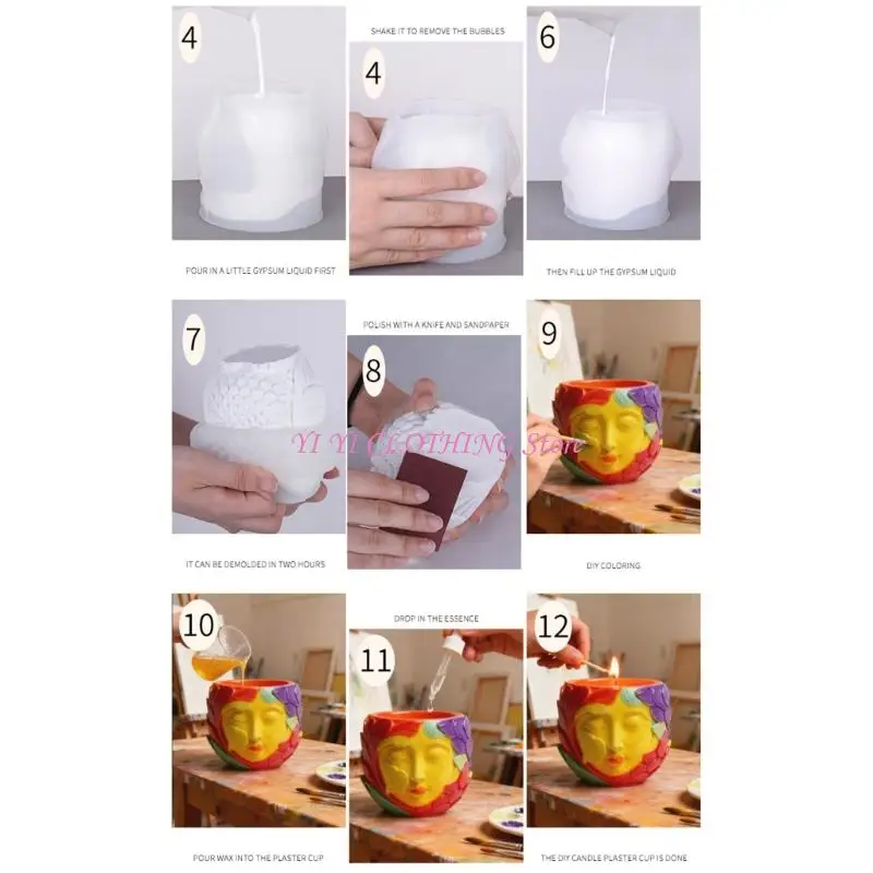N5KF Artistic Silicone Double Girl Face Mold Resin Casting Jewelry Making Moulds for Home Garden Creative Crafting Projects