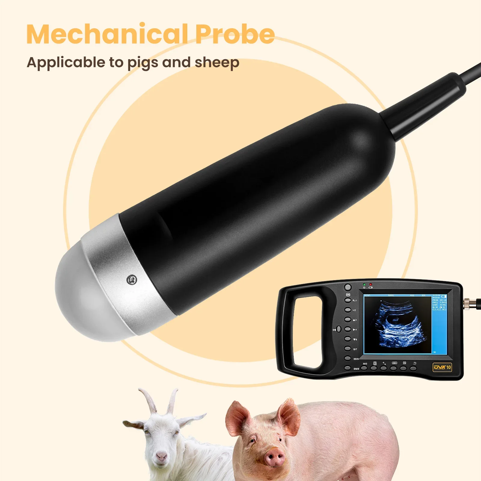 Handheld Ultrasound Machine for Pregnancy Horse Cows & Dog Cats Portable Veterinary Ultrasound Machine 5 Display Modes