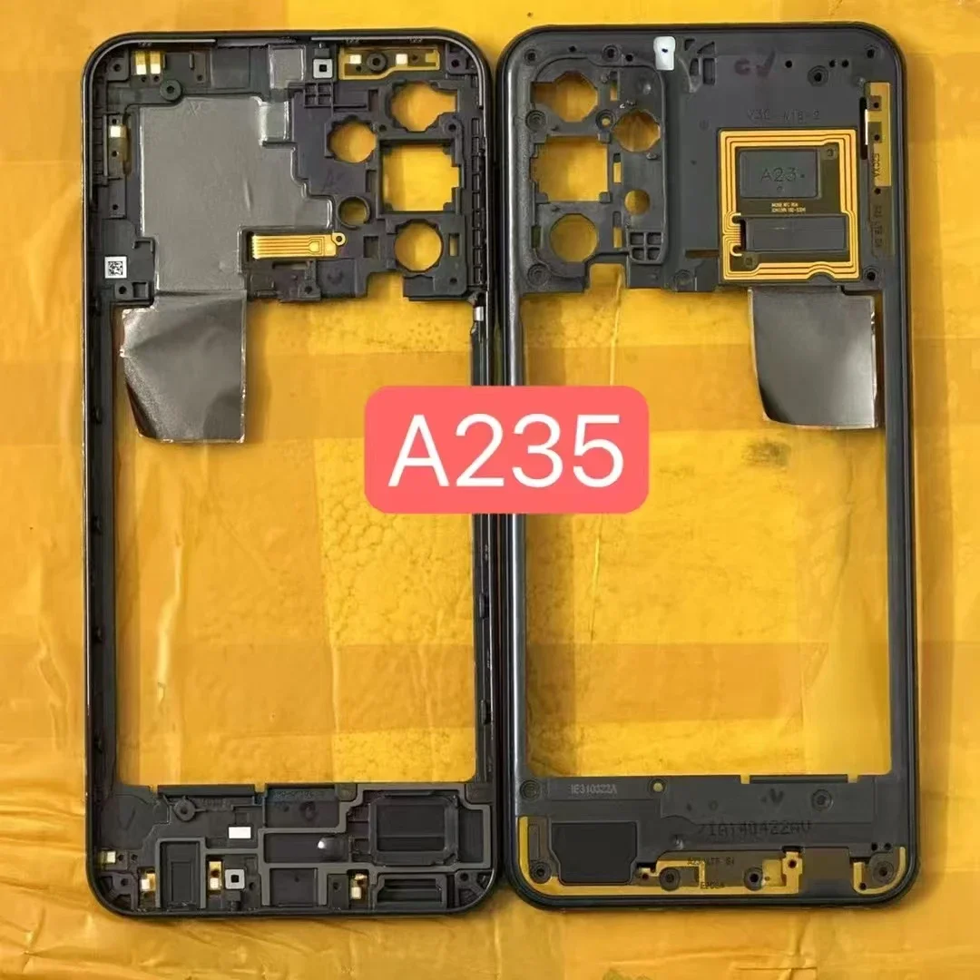 A235 For Samsung Galaxy A23 4G Middle Frame Housing Board LCD Faceplate Bezel Replace Repair Parts + Side Buttons