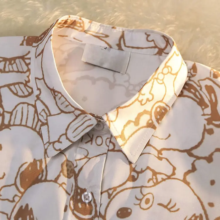 Snoopy cartoon cute shirt creative kawaii unisex couple same shirt short sleeved t-shirt anime peripheral gift wholesale