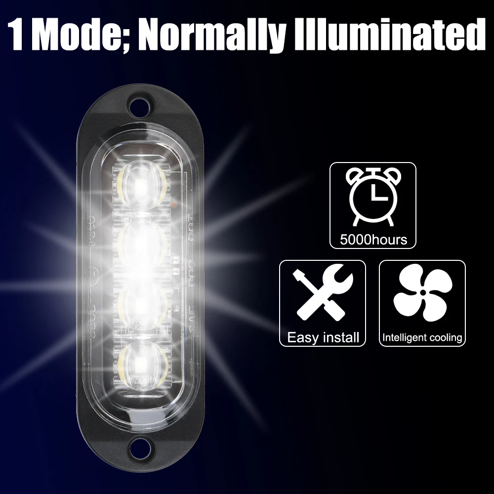 24V 12V Car DRL Side Lights 4 LED Signal Day Running Lights Indicator Waterproof Warning Truck Trailer Position Lamps Beacons view 5