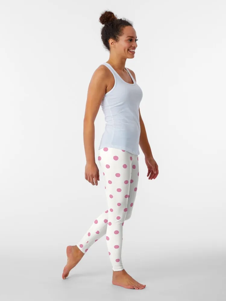 Legging POIS rose pour femme, pantalon de sport, haut, auditif, 2025