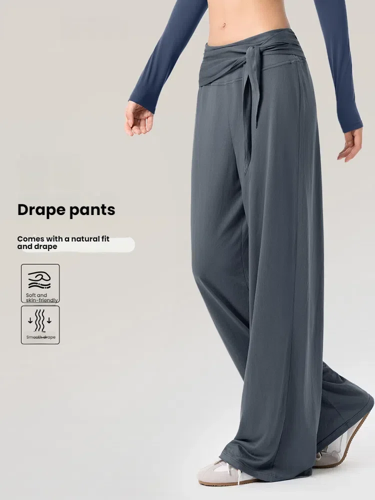 

Autumn Women's Loose Wide Leg Pants Slim-fit Straight-leg Trousers Breathable Draping Loose Casual Yoga pants for woman clothing