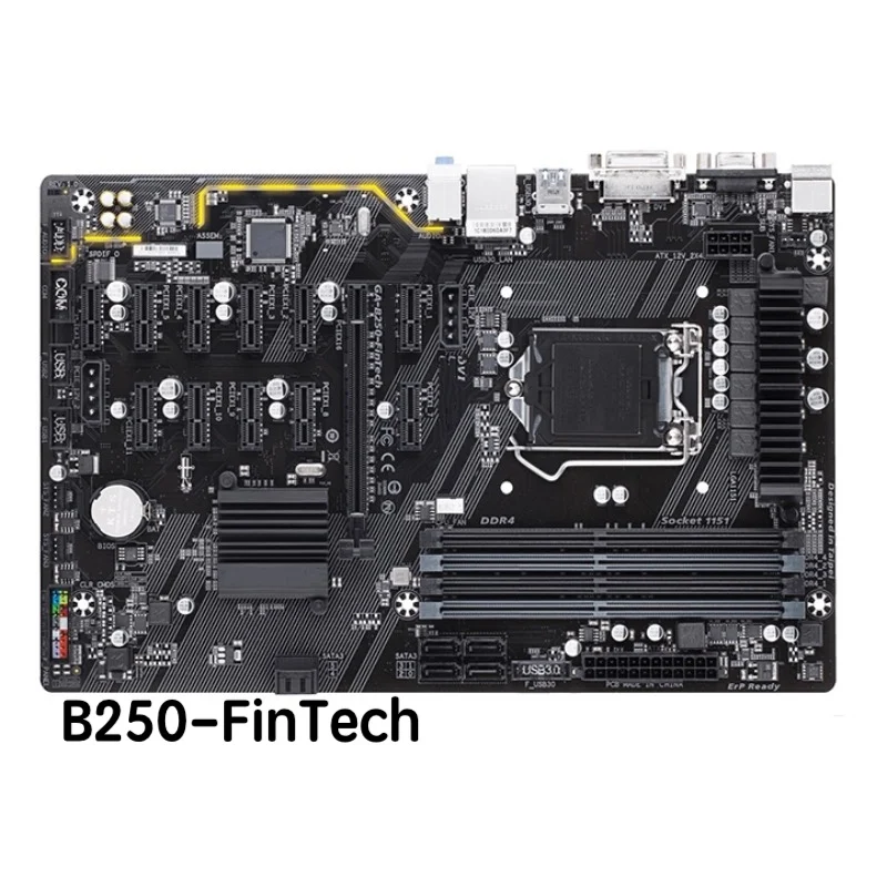 

For Gigabyte GA-B250-FinTech Motherboard B250 FinTech LGA 1151 DDR4 Mainboard 100% Tested OK Fully Work Free Shipping