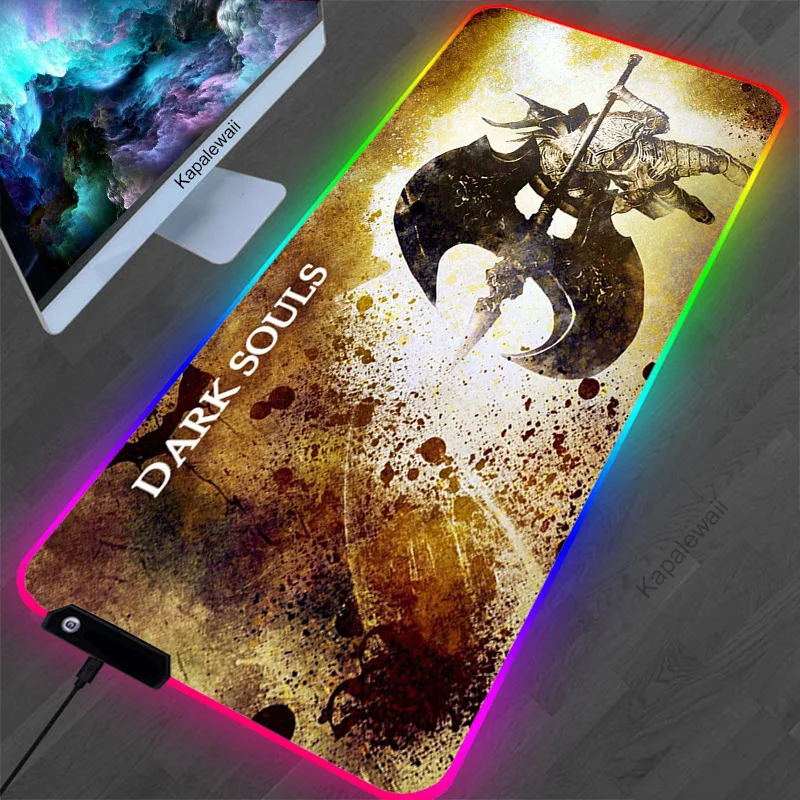 

LED Light Mousepad RGB Dark Souls Keyboard Mat Gaming Large Desk-mat Colorful Surface Mouse Pad Computer Gamer PC Mause Pad XXL