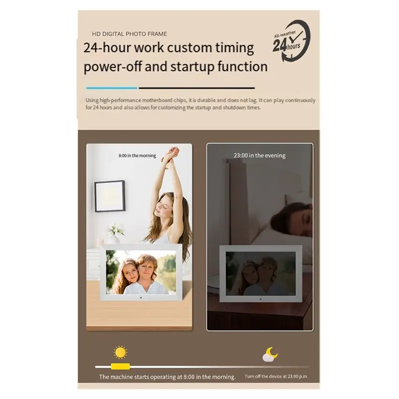 ABZZ-إطار صورة رقمي 10 بوصة عالي الدقة IPS شاشة عرض كاملة عرض الصور على مدار الساعة مشغل فيديو بدقة 1280X800