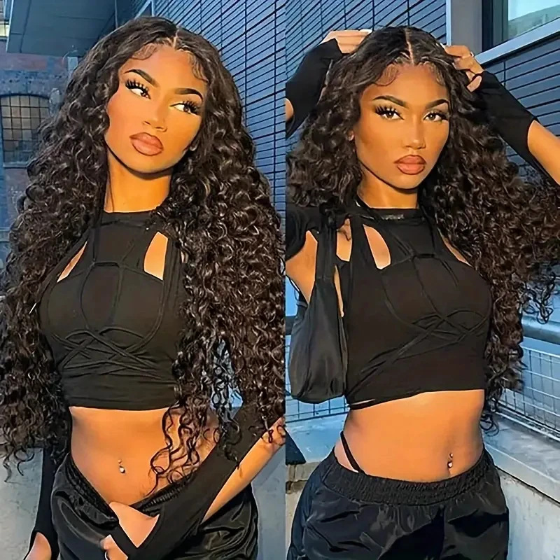 HAIRTIME 4x4 Loose Deep Wave Glueless Wig HD Lace Front Wigs Pre Plucked with Baby Hair Curly Human Hair Wig Natural Color