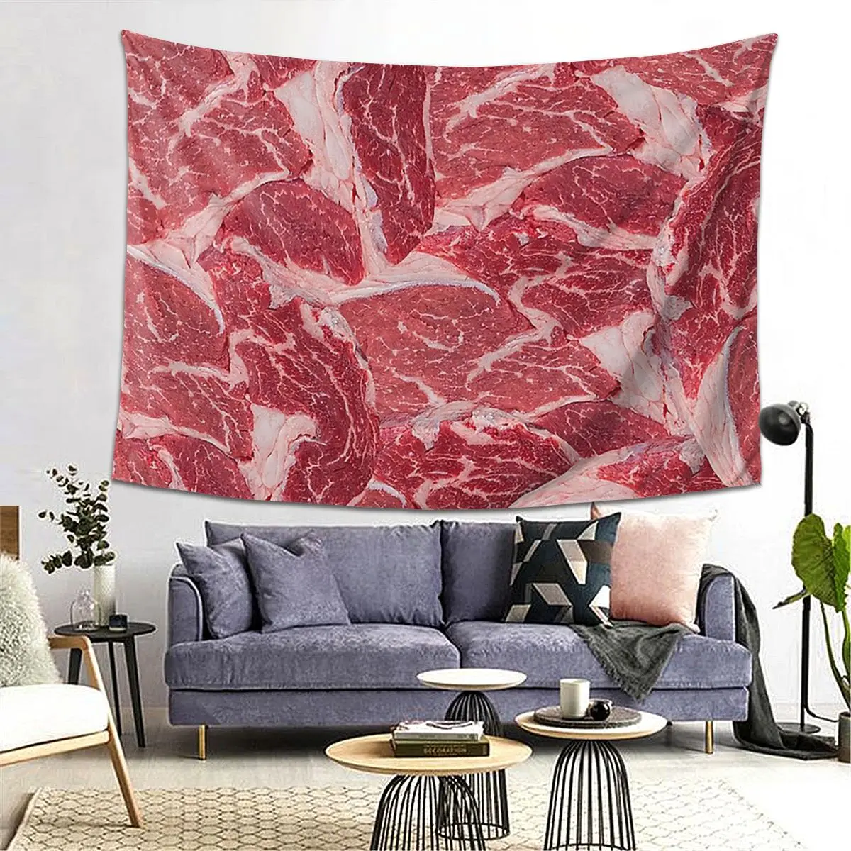 

Meat Tapestry Decoration Art Aesthetic Tapestries for Living Room Bedroom Home Wall Cloth Wall Hanging