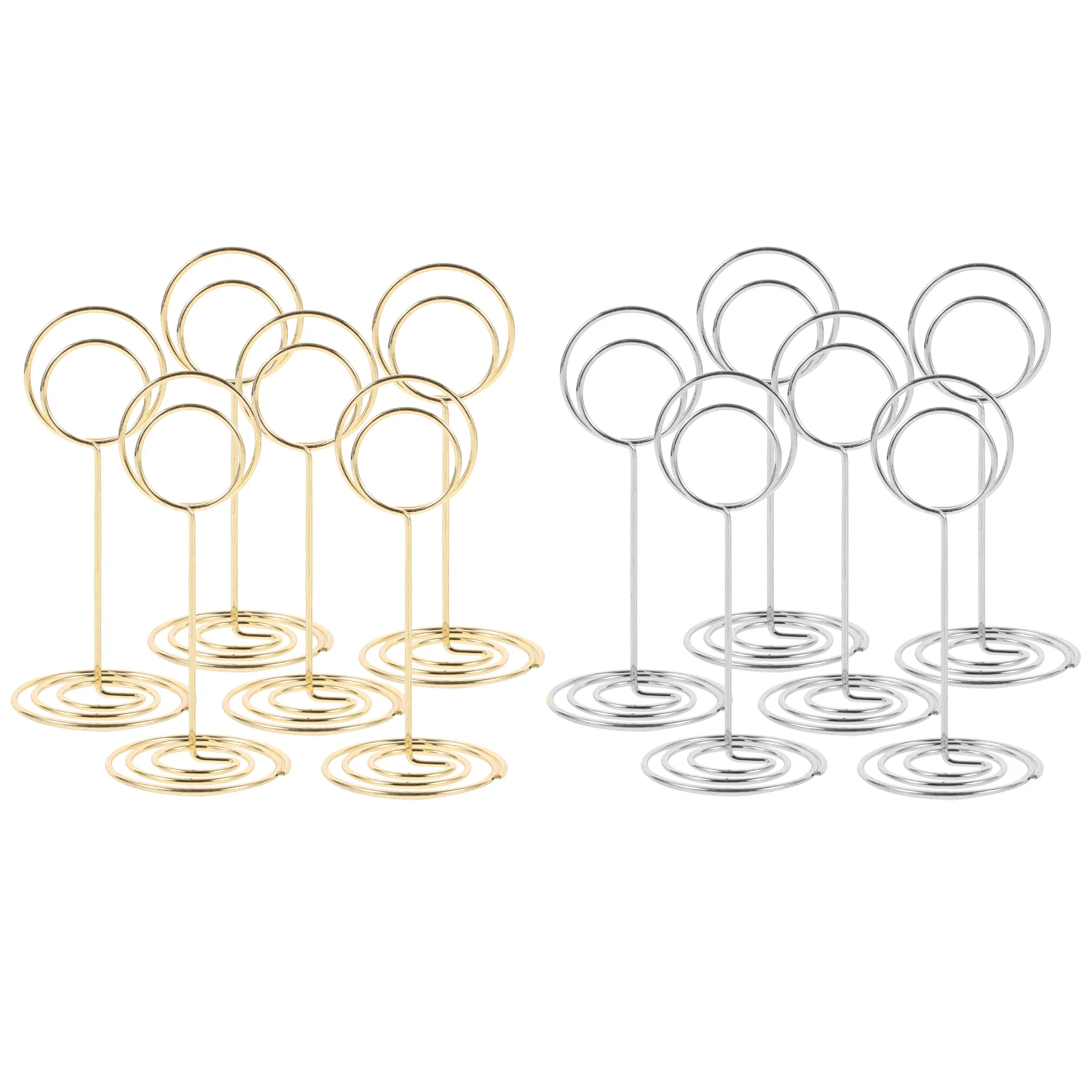 

12 Pcs Desktop Business Card Holder Place Cards Clips Wedding Ring Box Table Holders Metal Memo