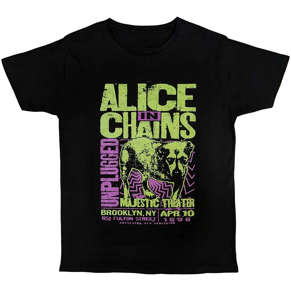 Camiseta Unplugged Dog Alice in Chains Band, camiseta gráfica de algodão, masculina, feminina, verão, streetwear