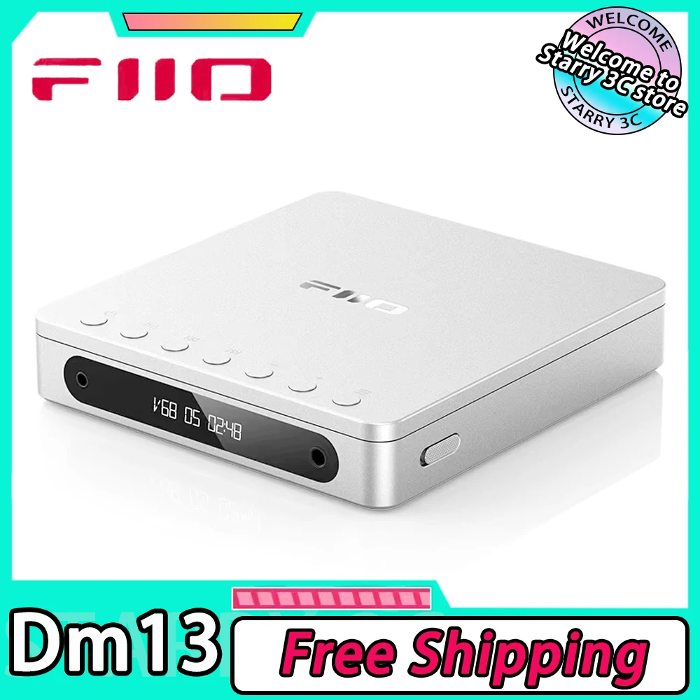 Fiio Dm13 Multifunctional Portable Cd Player Stereo With Long-Lasting Battery, Supports Usb Ripping Optical/Coaxial/4.4mm/3.5mm