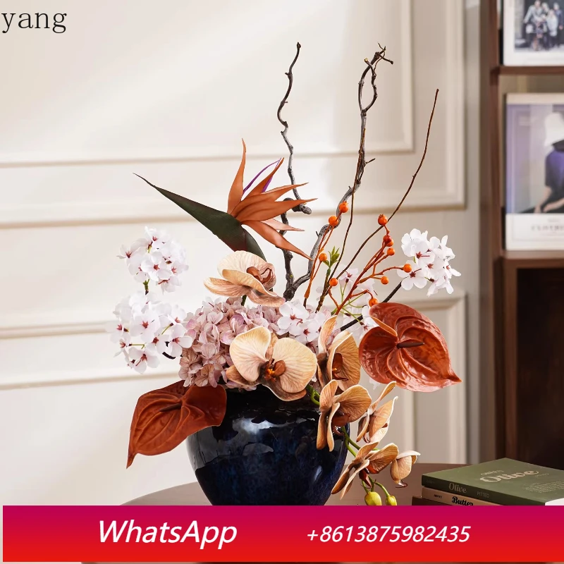 

CX oil painting wind flower art living room dining table simulation flower air conditioner top decorative flower