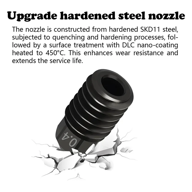 ABKS-Upgrade Hotend temprato per estrusore con testina di stampa Hot End combinato Kobra-S1 Hot End con ugelli aggiuntivi