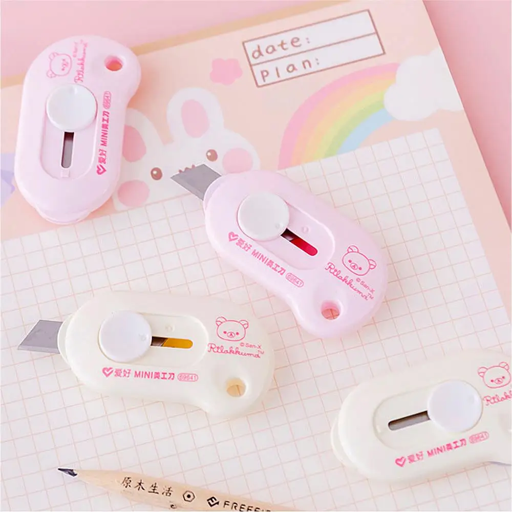 INS 휴대용 미니 유틸리티 나이프, 귀여운 만화 곰 상자 커터, 소형 유틸리티 나이프, 개폐식 레터 오프너, 카톤 오프너