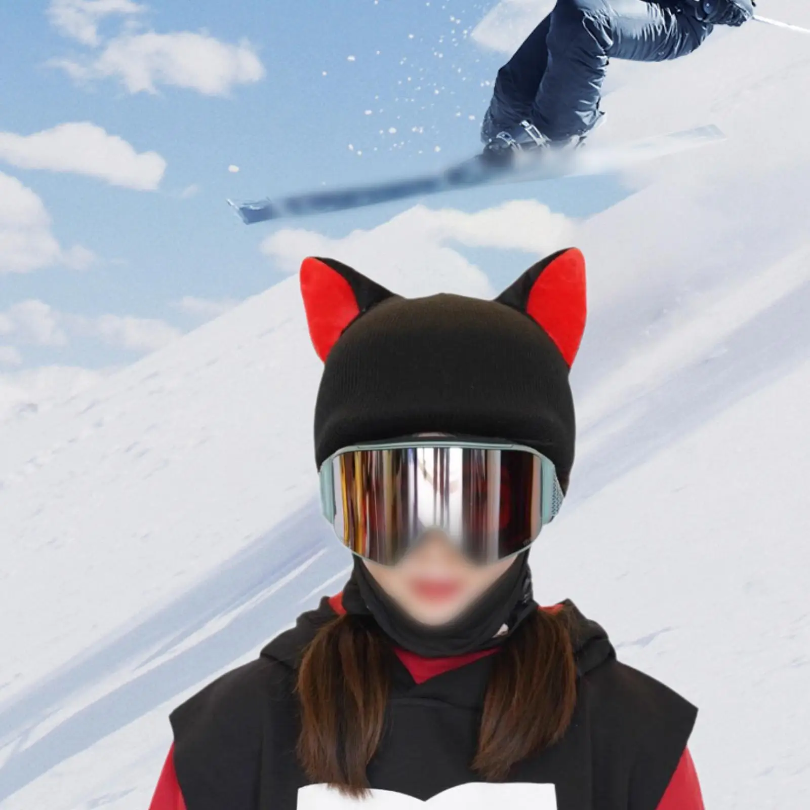 غطاء خوذة التزلج سهل التركيب هدية ديكور كرتوني محبوك قبعة خوذة ديكور للتزلج على الجليد والرياضات الخارجية والشتاء