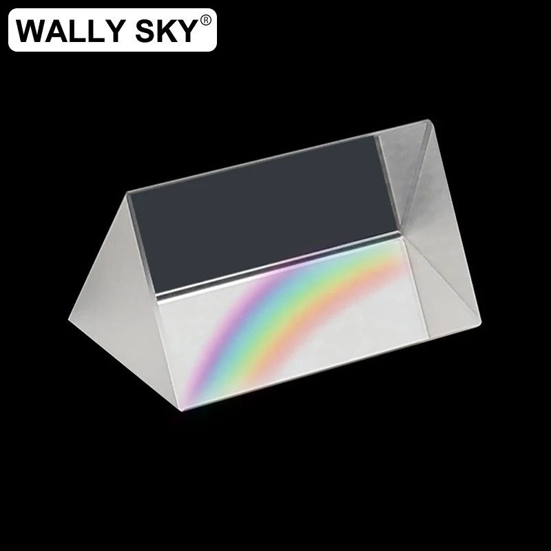 Optical Triangular Prism Physics Educational Tool Refractor Teaching Light Spectrum Prism Length 50mm 30mm Children Gift
