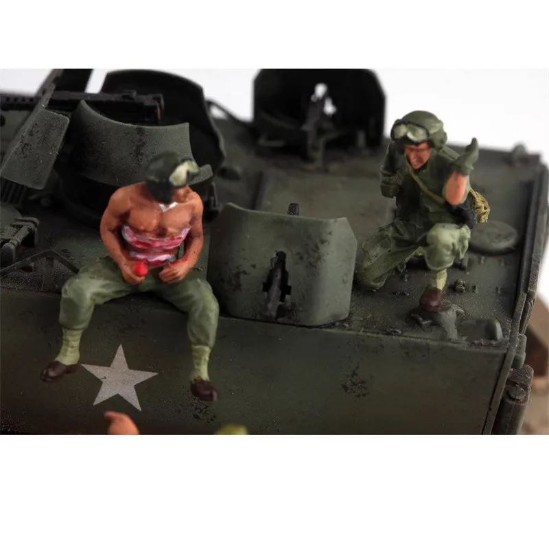 1:72 مقياس نموذج 3 قطعة الجنود المدرعة الأمريكي الراحة واستعادة الجندي عمل الشكل DIY بها بنفسك المشهد مجموعة الإكسسوارات العرض