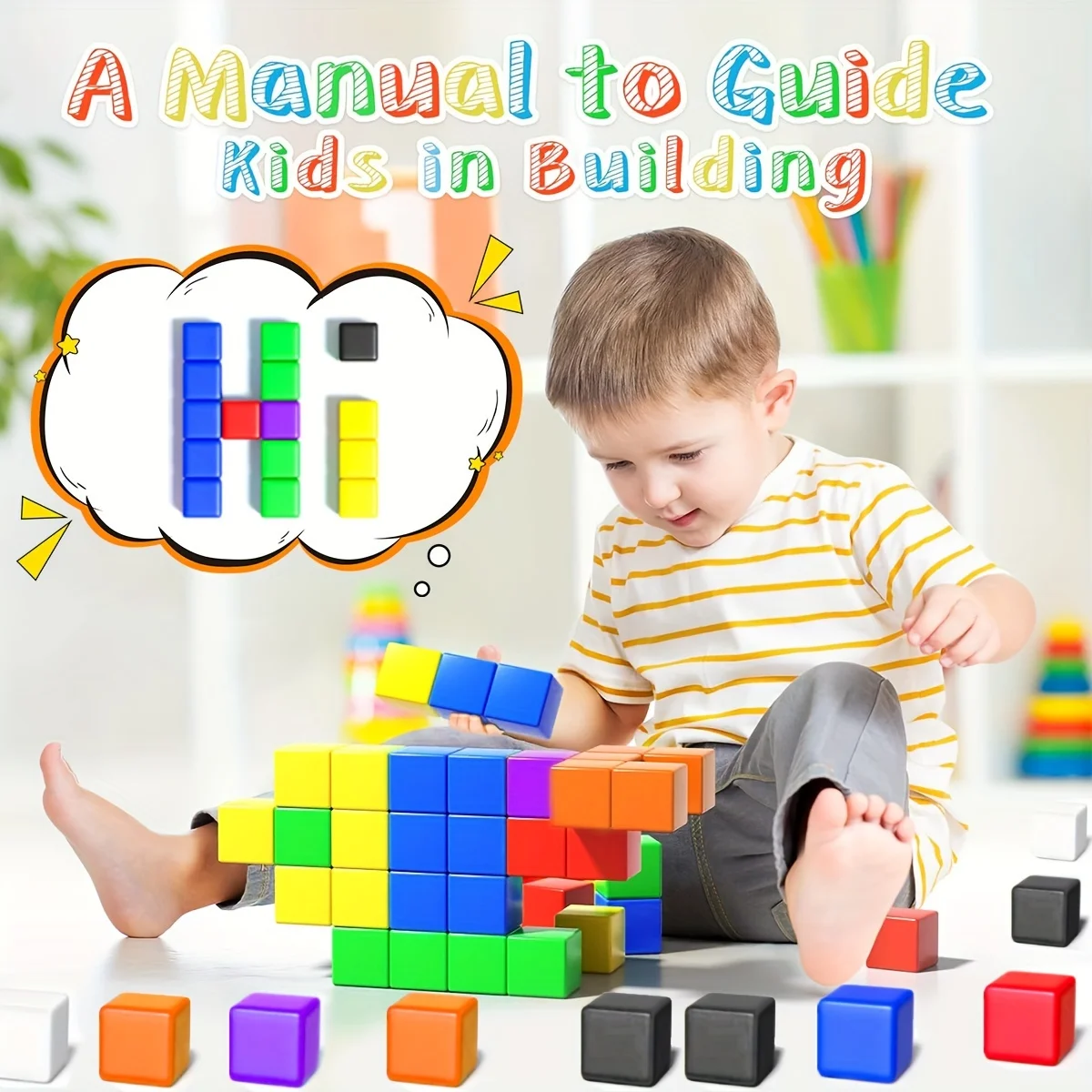 48 & 100PCS Magnetic Blocks, 2cm Magnetic cube Sensory Gift, Christmas, Halloween, Thanksgiving Gifts, Random Color