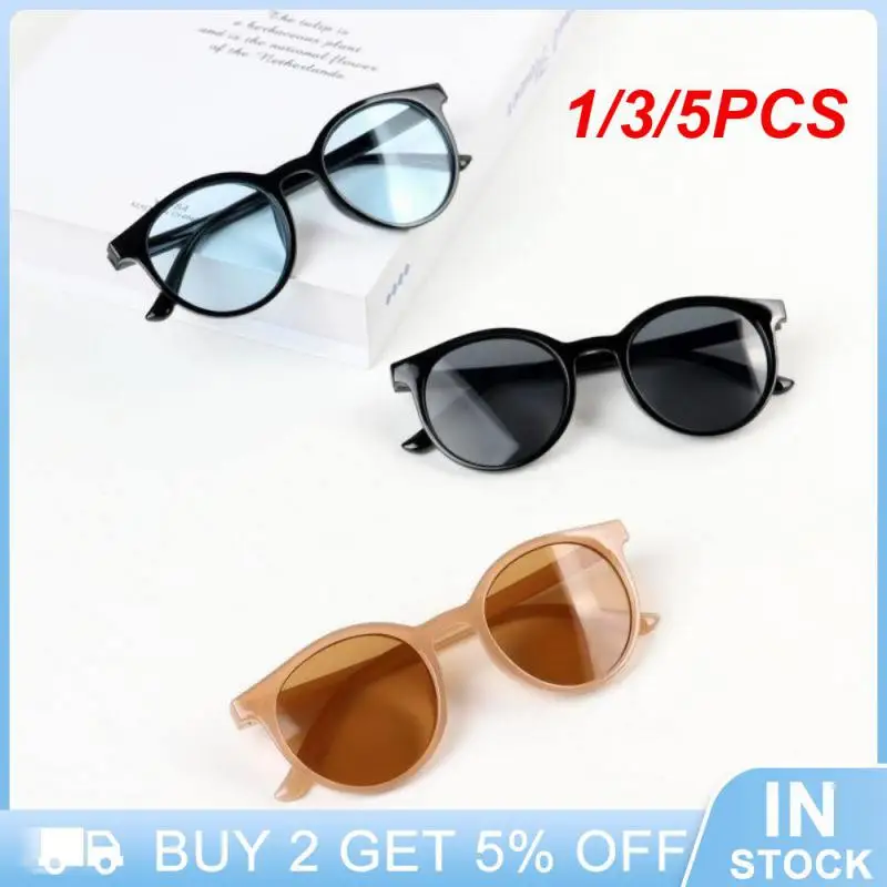 1/3/5PCS Uv400 Glasses Round Frame Transparent Sunglasses Sunglasses Parent-child Frosted Glasses Transparent Frame Sunglasses